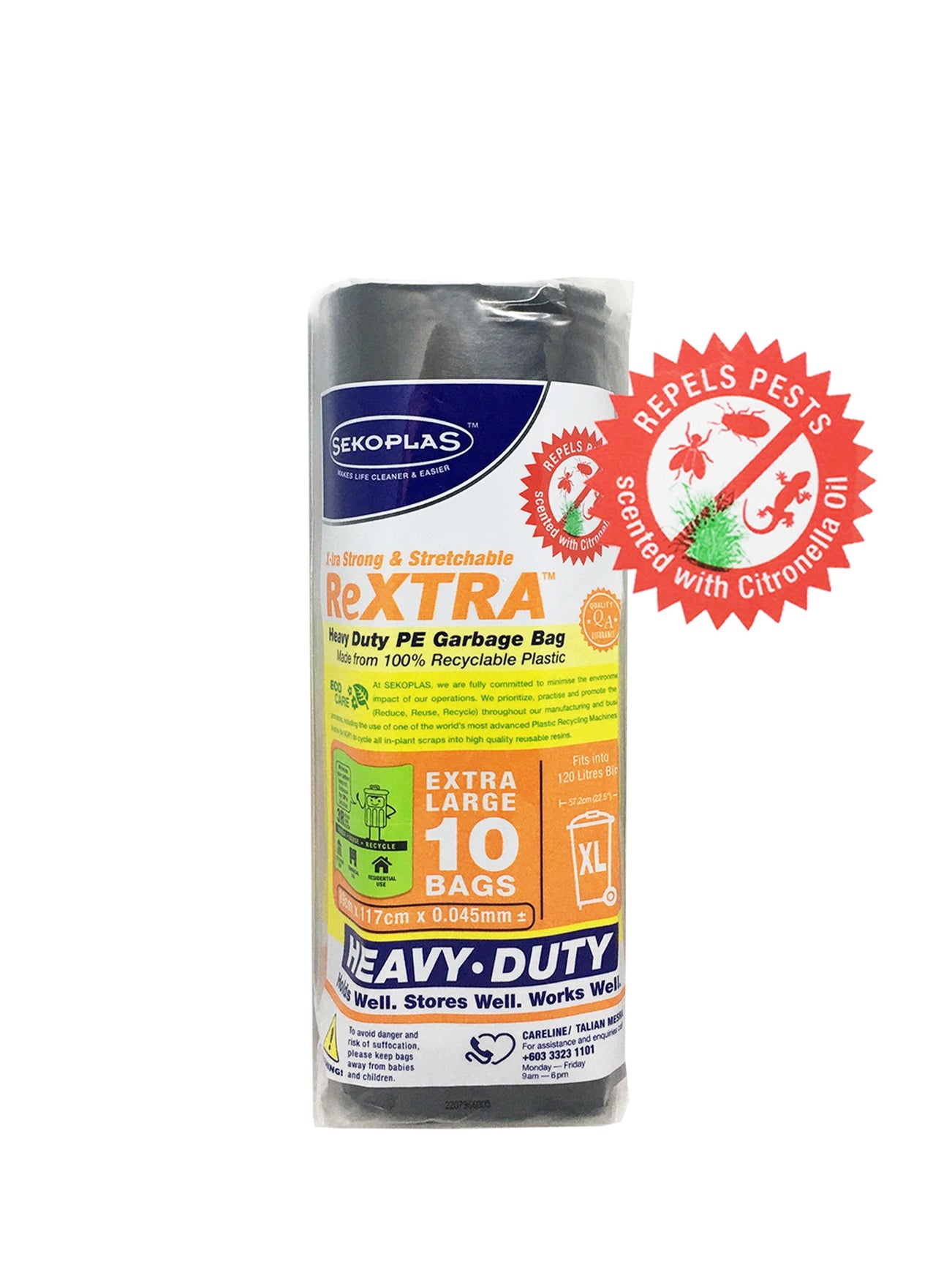 SEKOPLAS LDPE HD GARBAGE BAG ROLL-XL 10'S