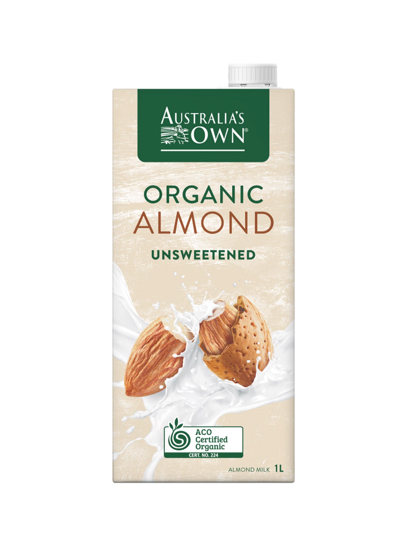 AUST OWN ORG UNSWEETENED ALMOND MILK 1 L