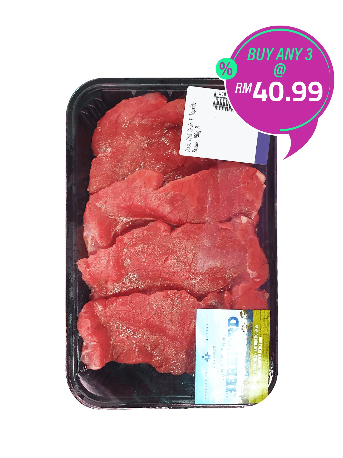 AUST CHILL GRAIN F TOPSIDE STEAK 190G R
